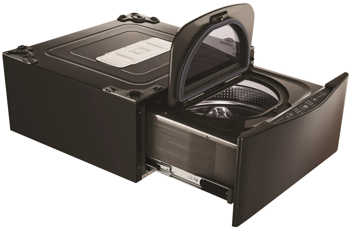 Open Box **Scratch And Dent** LG Signature SideKick™ 29" Black Stainless Steel Pedestal Washer 5 Open Box **Scratch And Dent** LG Signature SideKick™ 29" Black Stainless Steel Pedestal Washer - Image 3