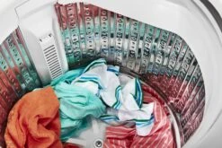 Whirlpool® 1.6 Cu. Ft. Washer, 3.4 Cu. Ft. Dryer White Electric Stacked Laundry -Samsung LG Store wet4024hw3