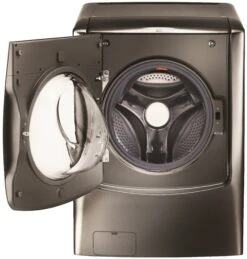 Open Box **Scratch And Dent** LG Signature 5.8 Cu. Ft. Black Stainless Steel Front Load Washer -Samsung LG Store wm9500hka3 1