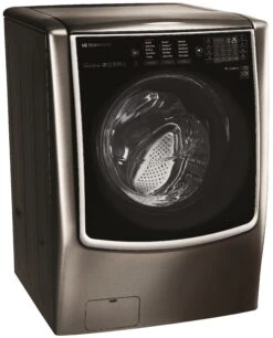 Open Box **Scratch And Dent** LG Signature 5.8 Cu. Ft. Black Stainless Steel Front Load Washer -Samsung LG Store wm9500hka6 1